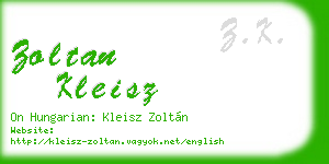 zoltan kleisz business card